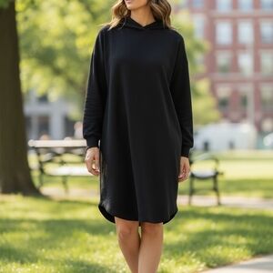 Old Navy Black Long Sleeve Hoodie Dress XXL